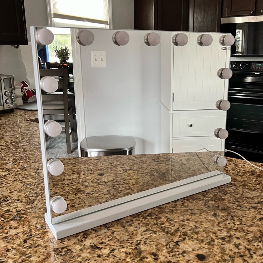 White Vanity Mirror with Lights